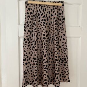 Leopard Print Midi Skirt